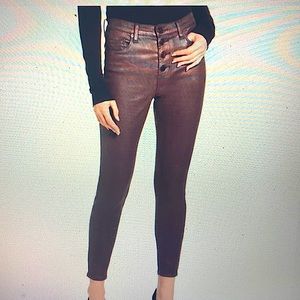 BLANK NYC The Great Jones Coated Skinny Jeans in Maroon